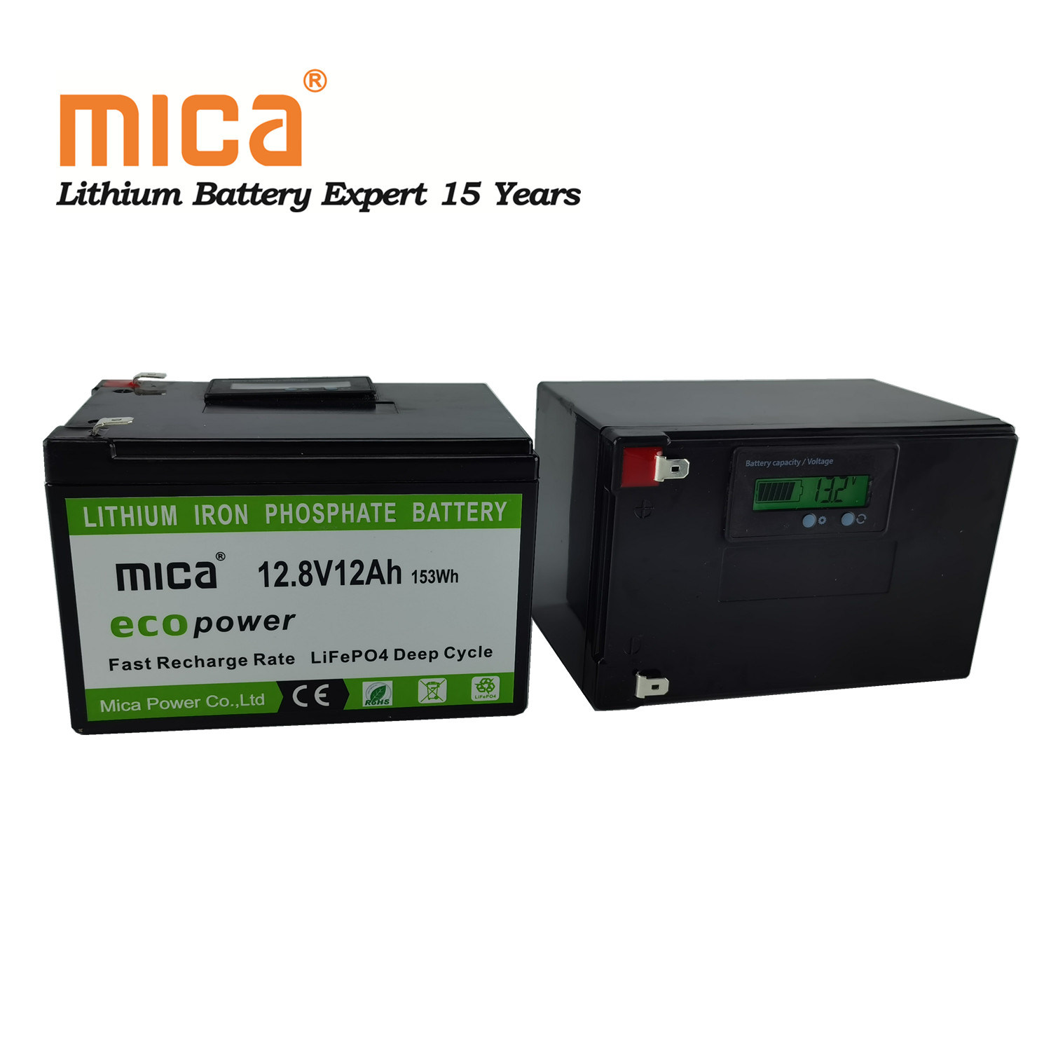 High Quality Long Cycle 12.8V/12V 12ah LiFePO4 Battery Pack Rechargeable with BMS for Solar Energy System Household Appliance