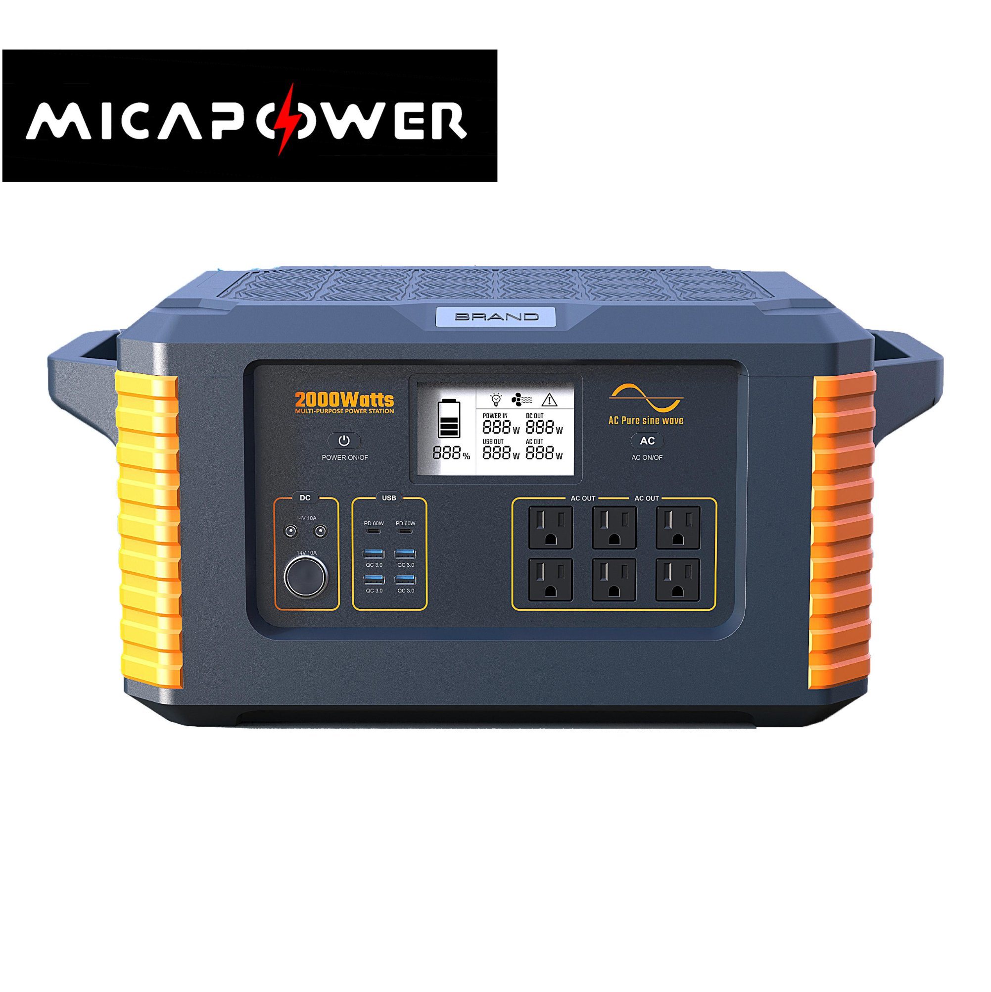 2000W Portable Power Station Outdoor Power Supply Lithium Battery Power Bank 110V/220V UPS