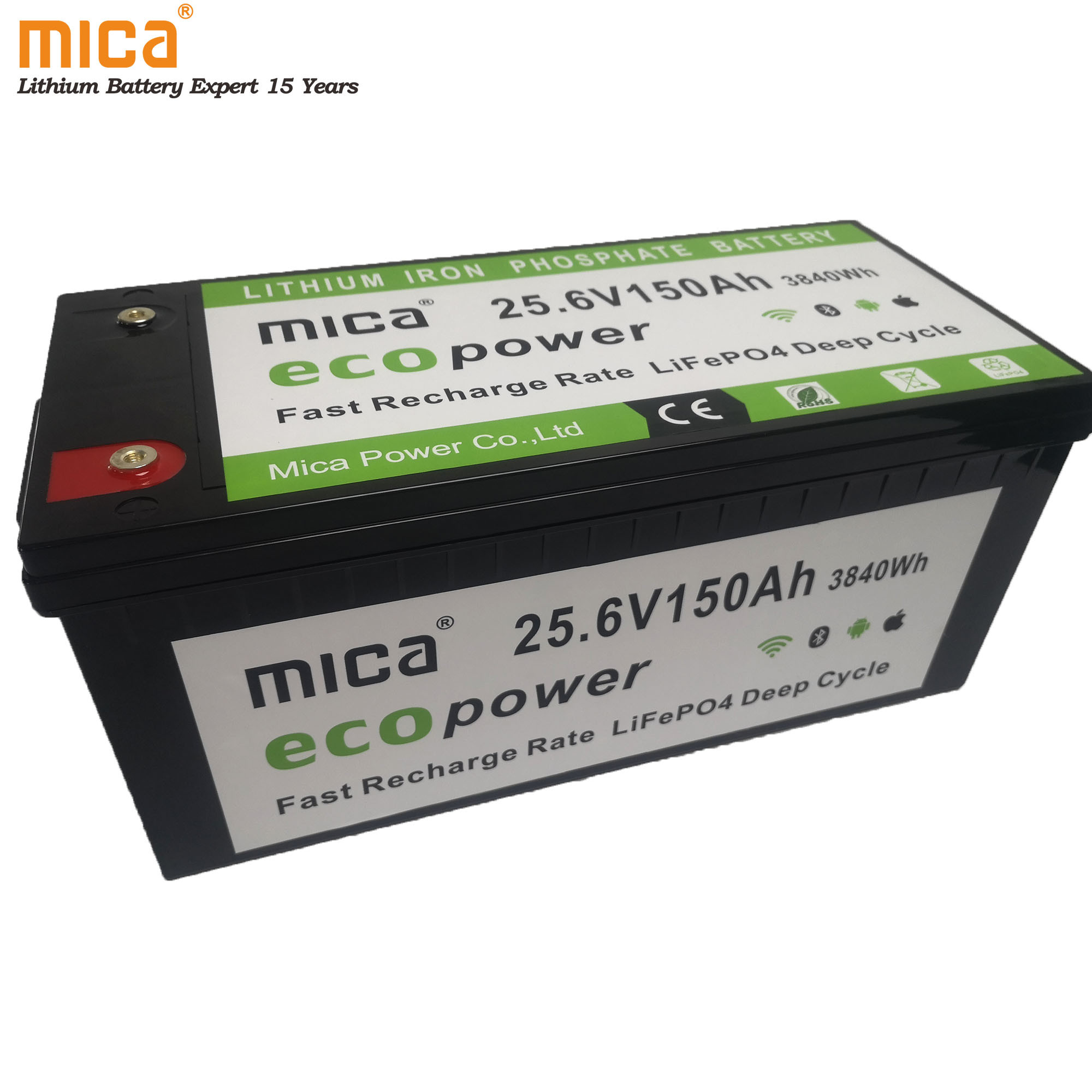 LFP 24V 150ah Mica LiFePO4 Lithium Ion Battery Pack with 6000 Cycles for Solar System
