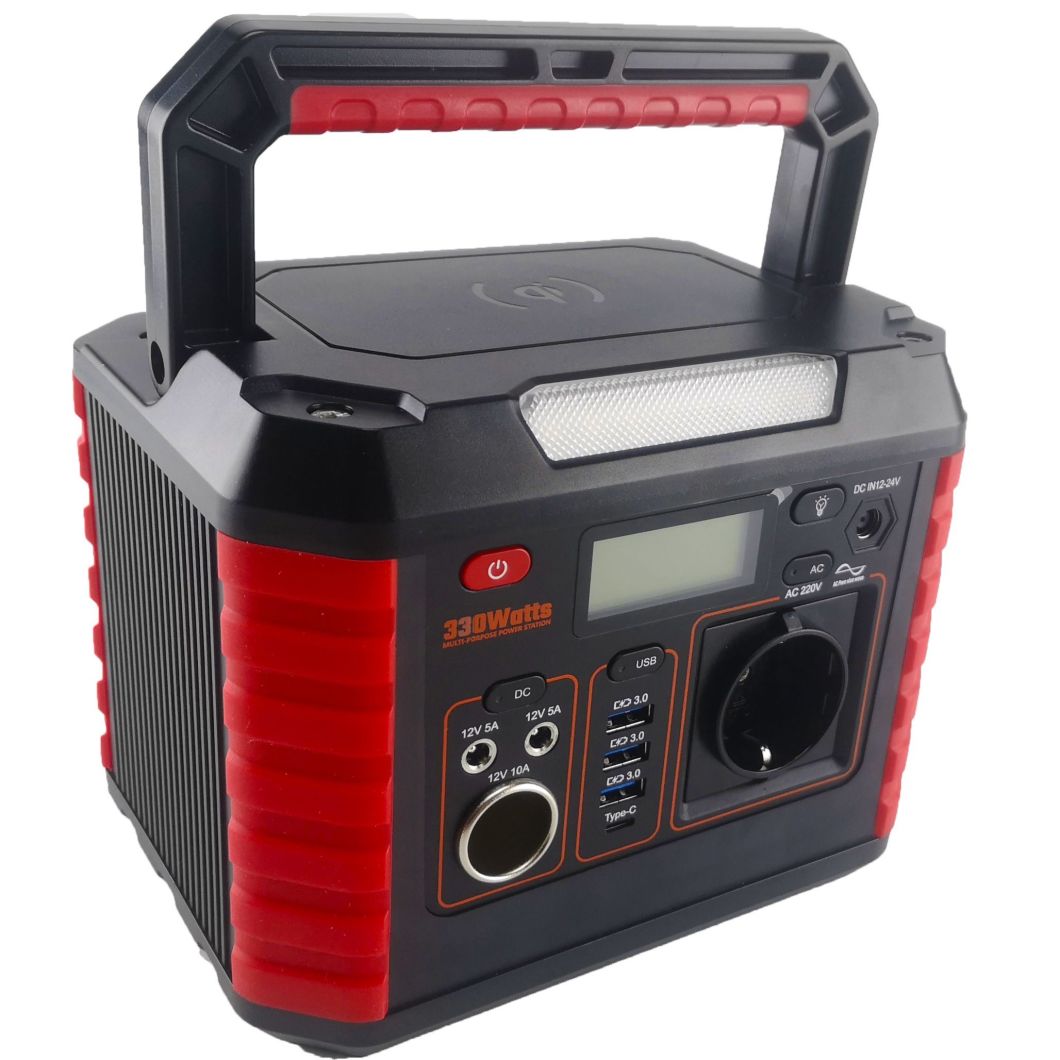 300W Portable Power Station Solar Energy Systems Lithium Battery Car Charging AC Outlet UPS for Mobile Phone Wireless Charging