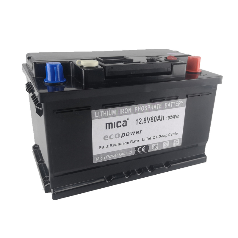 Mica 12V 80ah LiFePO4 Battery Pack LiFePO4 12V 100ah Solar Storage Battery Pack with ABS Case and Bluetooth for RV/EV/UPS/Scooter