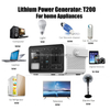 Portable Multi-Function Power Station 200W 60W Connected with Solar Panel for Camping Hunting Fishing Outdoor Mobile Power Bank