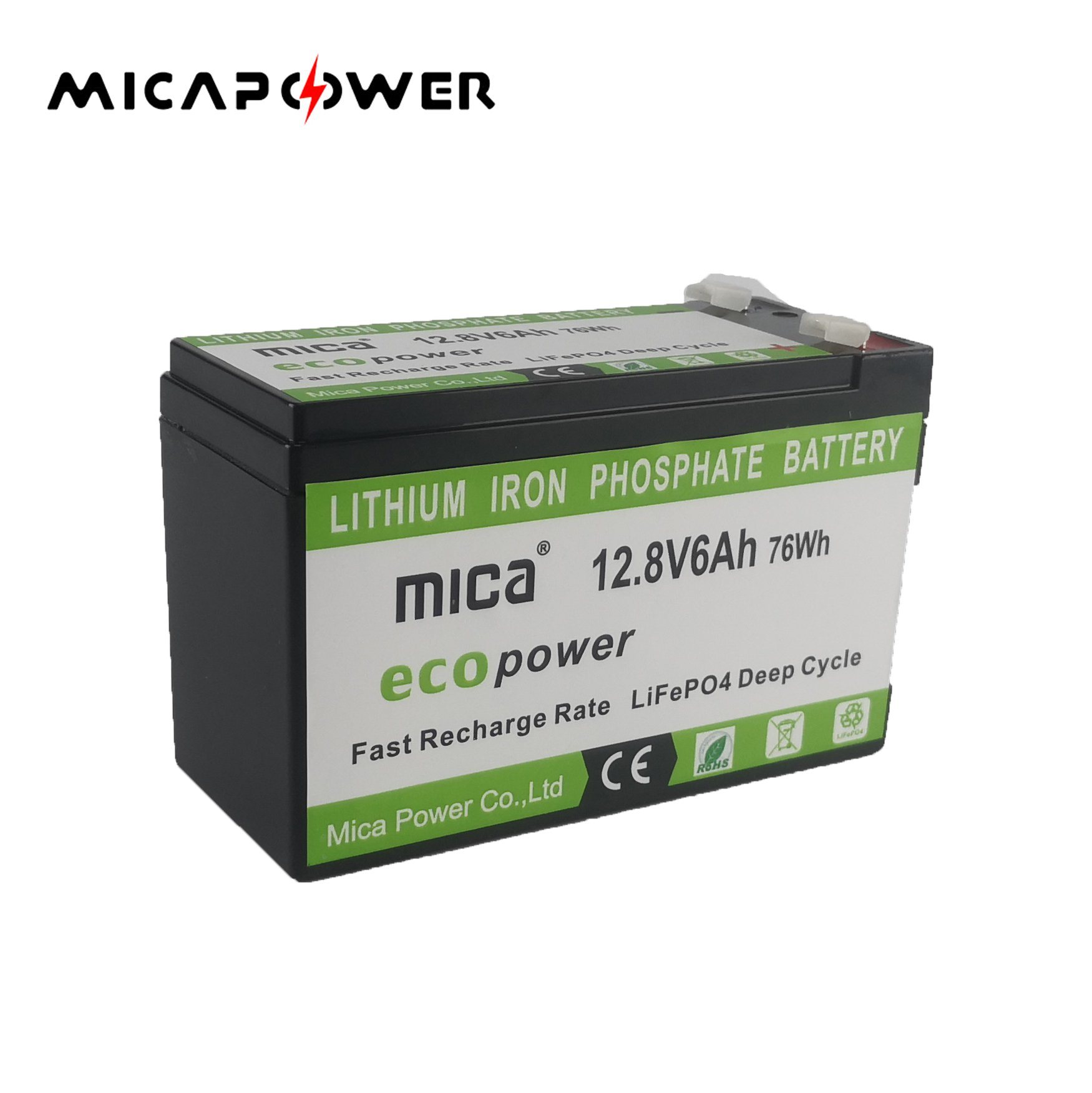 12V 12.8V Battery Pack 6ah Power Sports LiFePO4 Start Lithium Battery for Motorcycle/Speed Boat/ATV