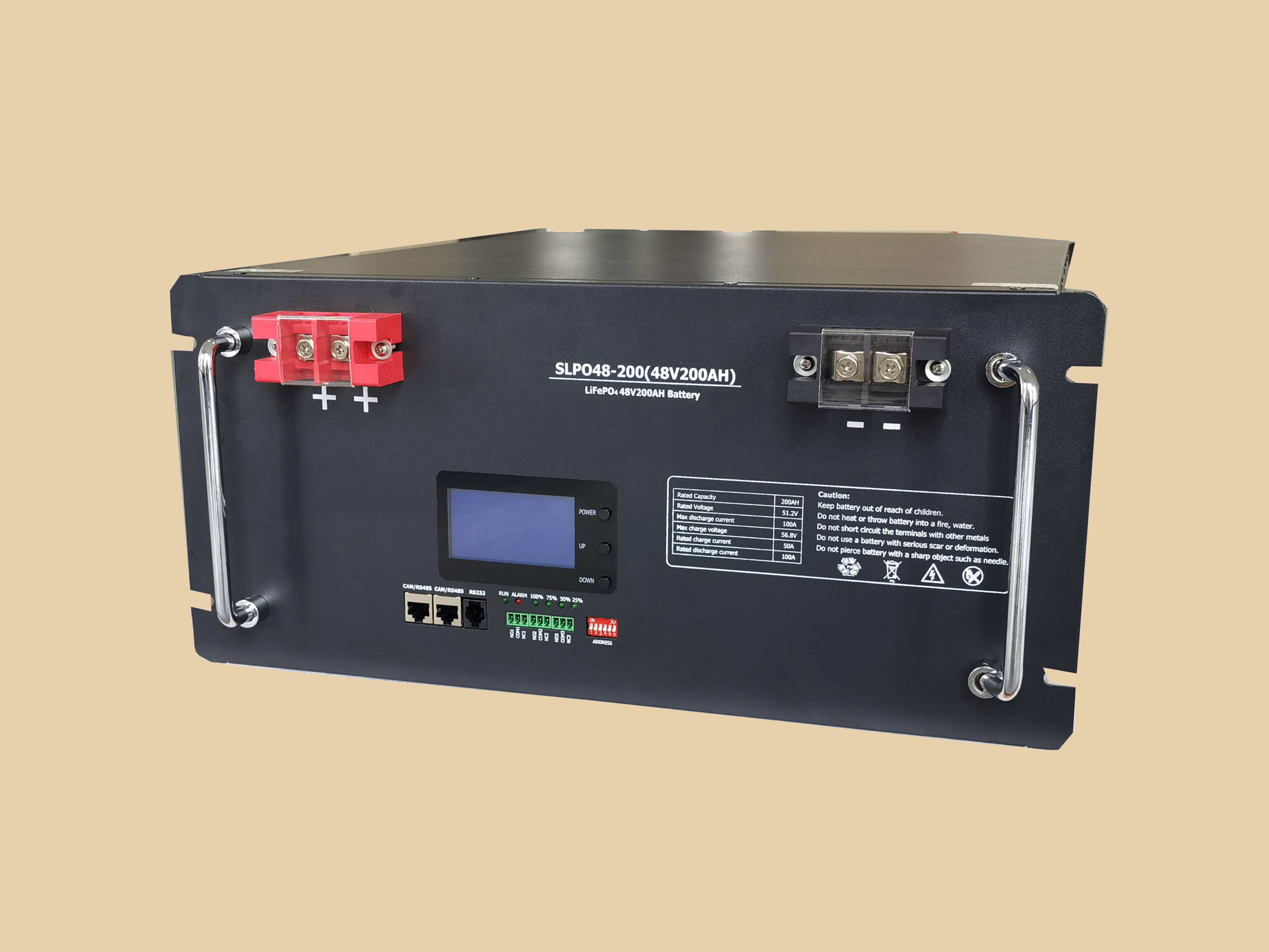 LiFePO4 48V 51.2V 200ah UPS Lithium Battery Pack with RS485/Can Communication for Home Storage System with CE/Un38.3