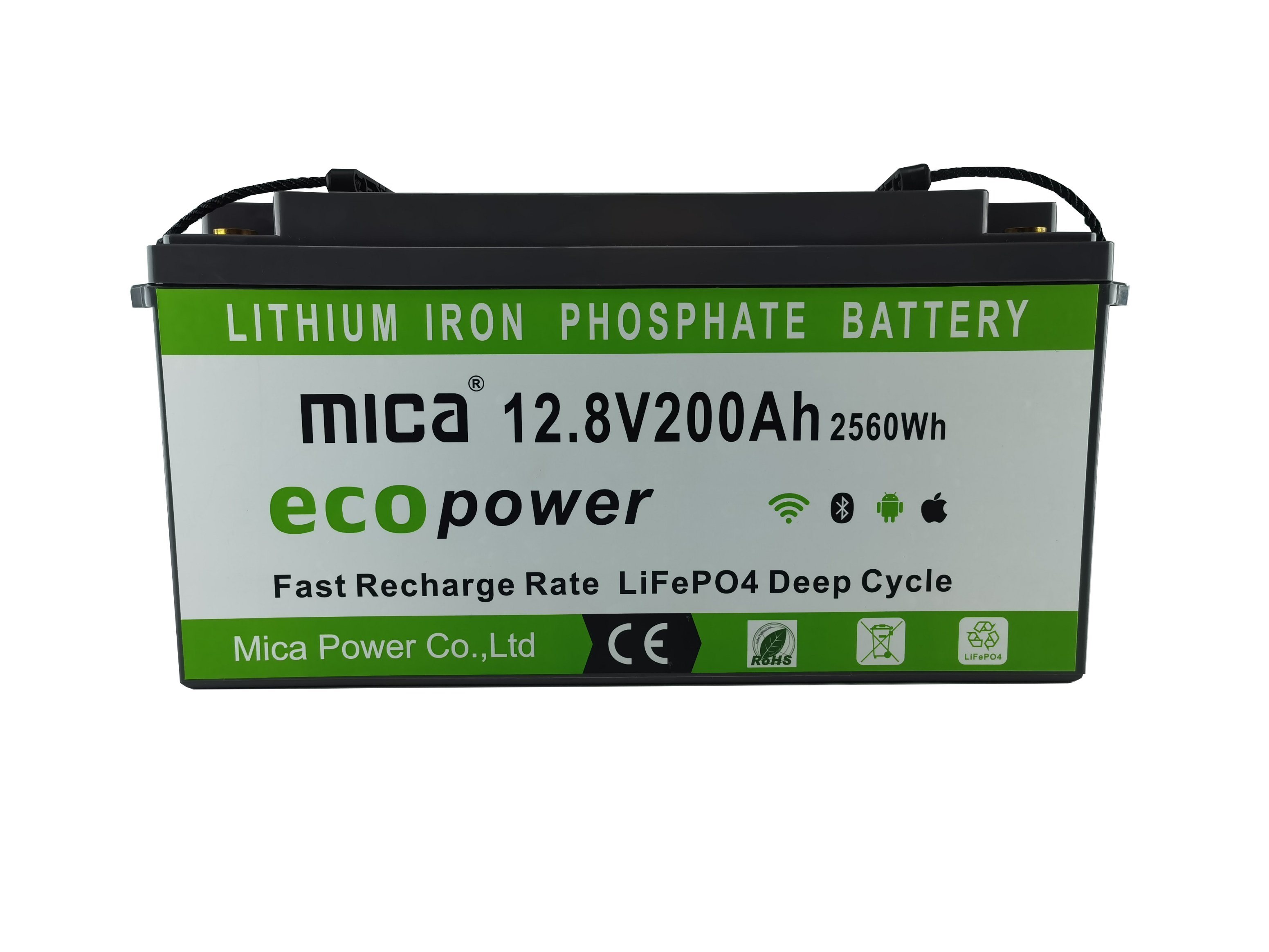 Mica 12V 12.8V Rechargeable Battery Pack Lithium Power Battery Lithium Battery Home Energy Storage LiFePO4 Li-ion Battery Pack for Home/Solar/Marine/Yacht
