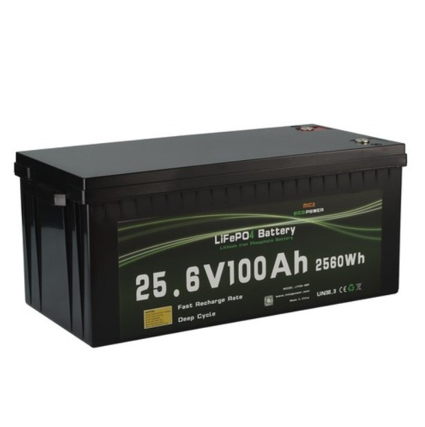 Mica Factory 25.6V 24V 100ah LiFePO4 Deep Cycle Lithium Ion Battery with BMS for Solar System