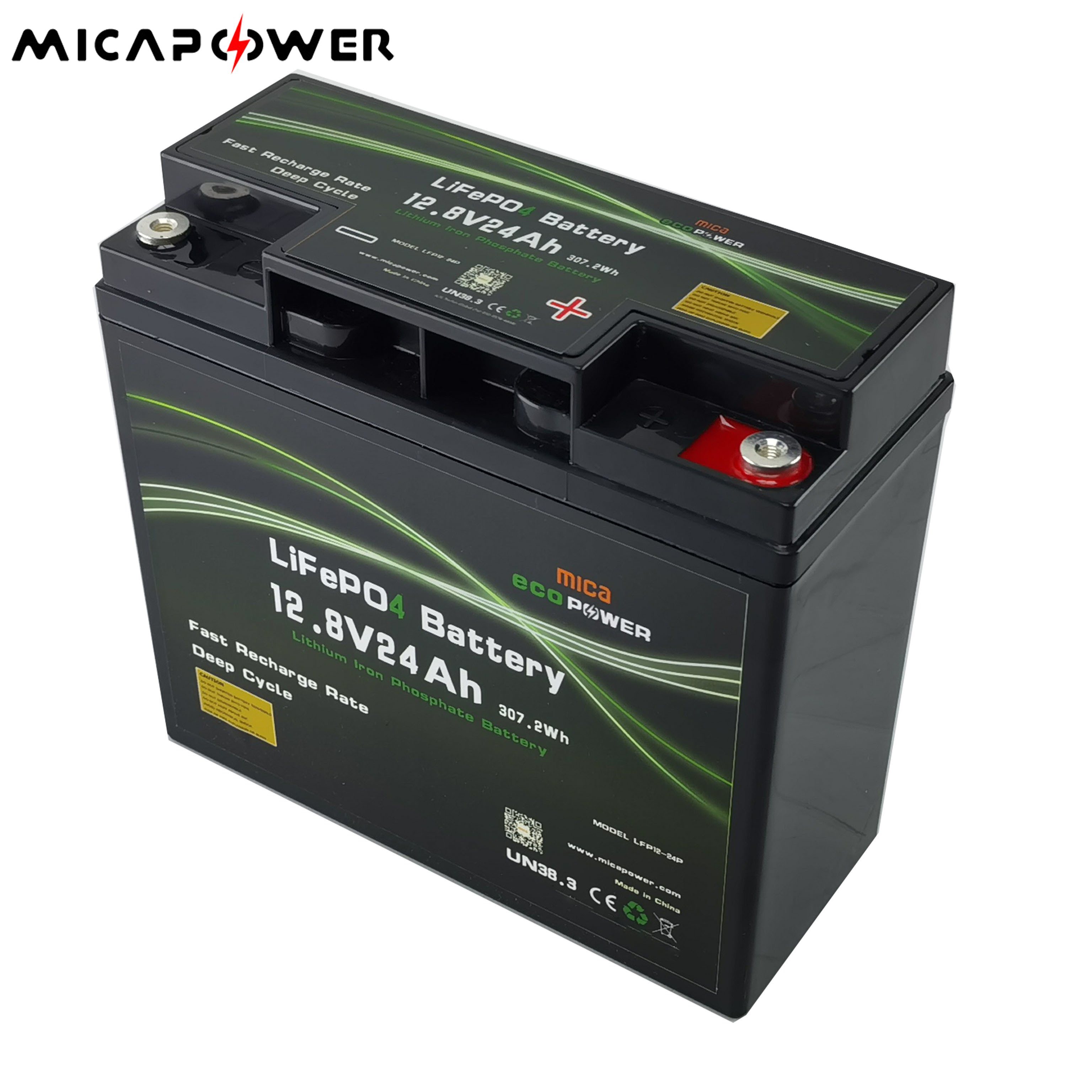 Mica Lithium Battery LFP 12V 12.8V 24ah 25ah 30ah 35ah 40ah 50ah LiFePO4 Pack for Solar Engergy Storage/RV/Golf Cart/Campers/Folklift