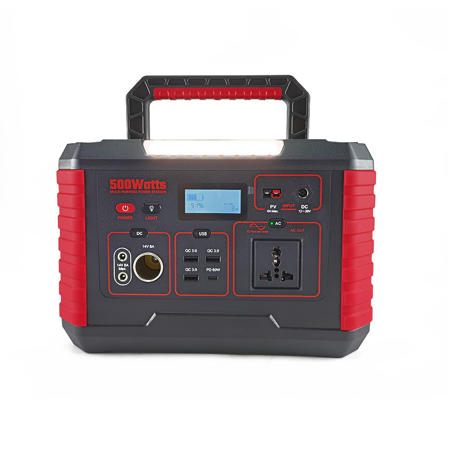 Muti-Functional 500W Portable Power Station 140400mAh Universal Socket Wireless Charging LCD Lithium Battery Mini Generator for Camping Outdoor Travel Emergency