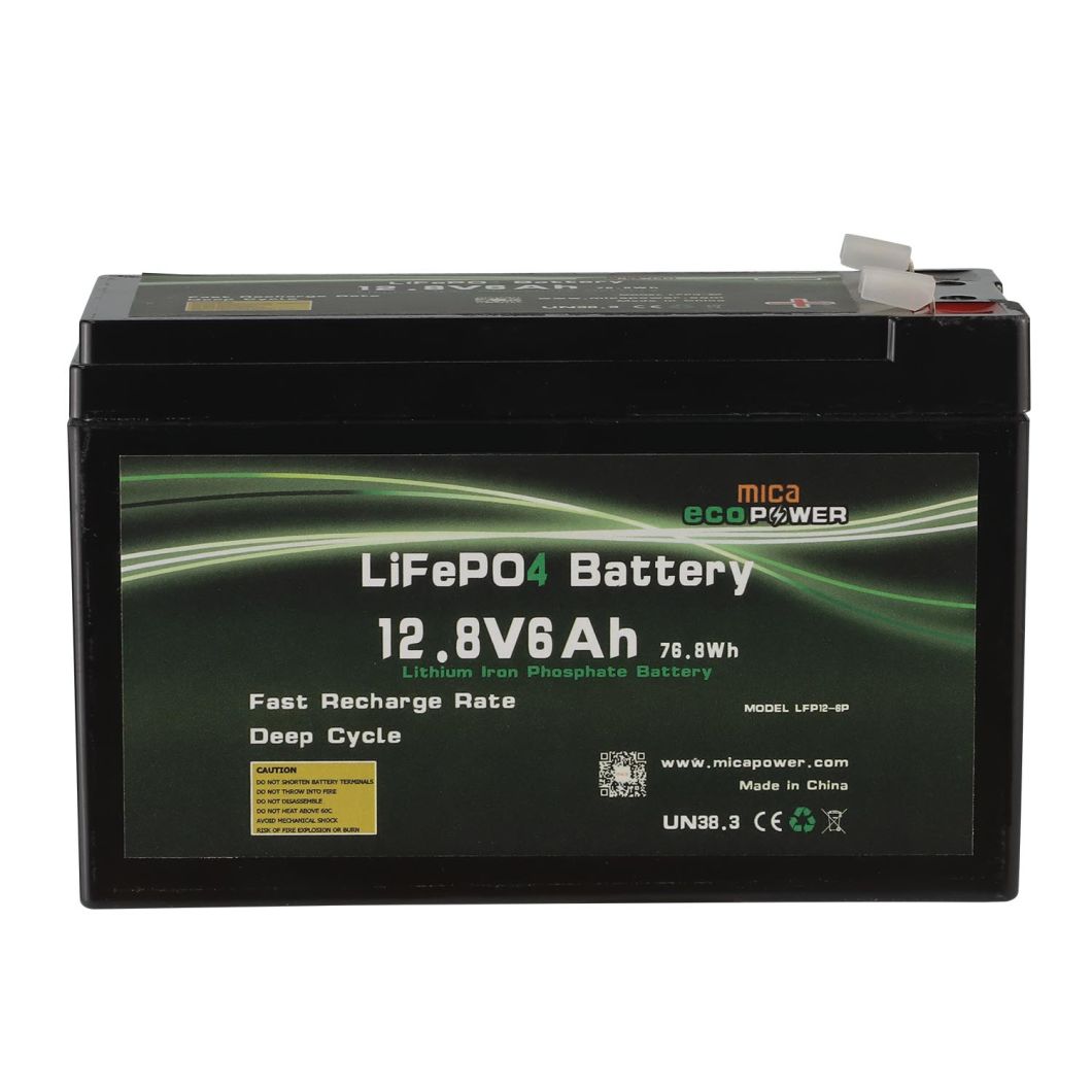 ISO9001 Factory Price 12V 6ah Sprayers LiFePO4 Battery 12.8V Lithium Iron Phosphate Batteries 6ah for UPS Solar Alarm System