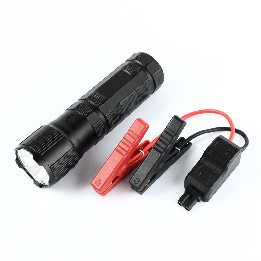 Factory Supply Customized Logo OEM High Quality Multi-Function Jump Starter with 18650 Battery LED Flash Lighting Waterproof Sos Flash Vehicle Emergency