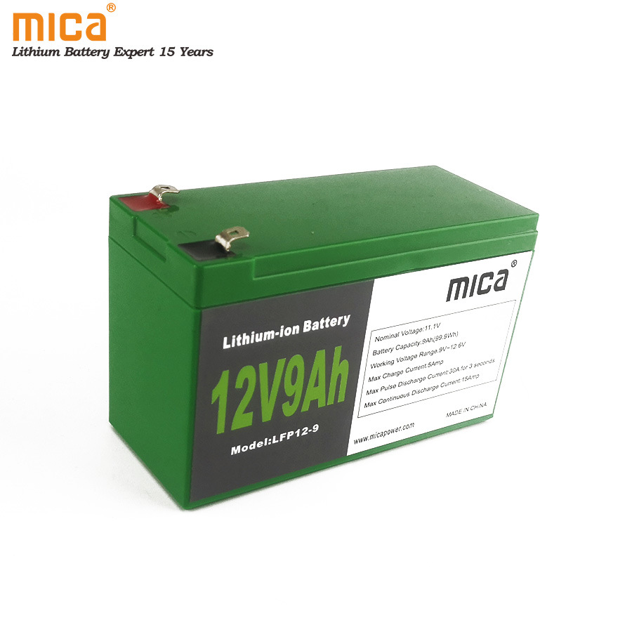 11.1V 12V 9ah Lithium Ion Battery with BMS Rechargeable LFP Batteries LiFePO4 Deep Cycles for UPS PV Ess Solar Energy