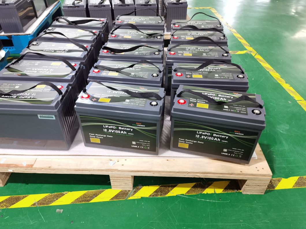 Deep Cycle 12V 100ah LiFePO4 Battery Lithium Ion Battery Bluetooth with LCD Dual USB Power Station with BMS for Camper Caravan Boat