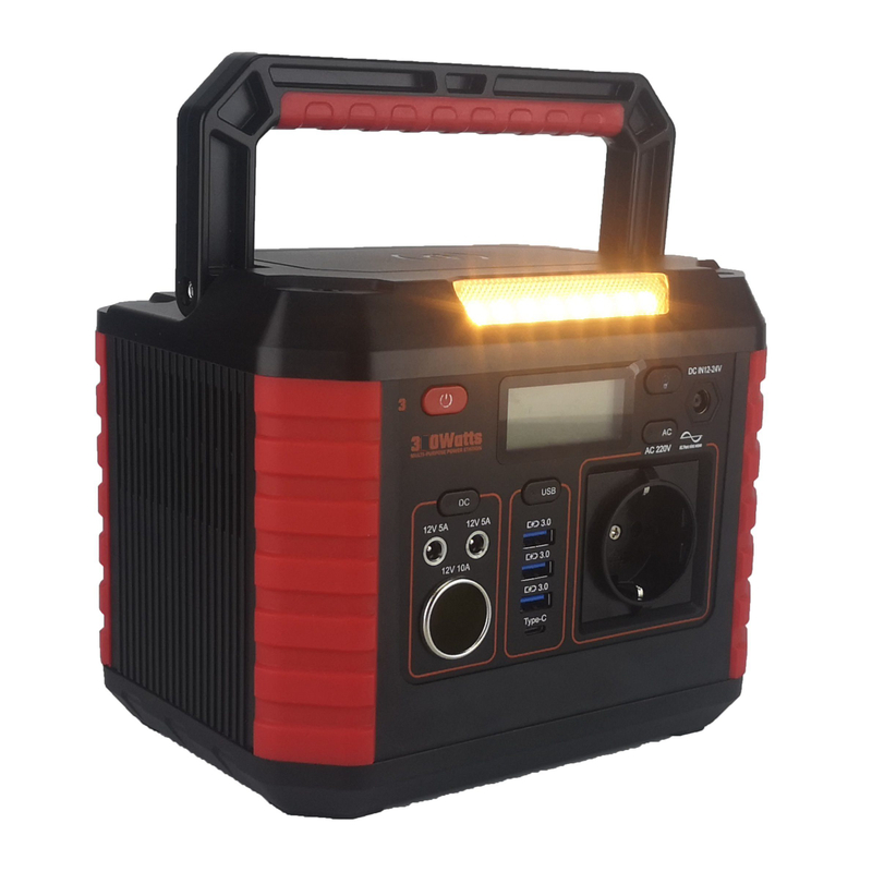 300W Portable Power Station Solar Energy Systems Lithium Battery Car Charging AC Outlet UPS for Mobile Phone Wireless Charging