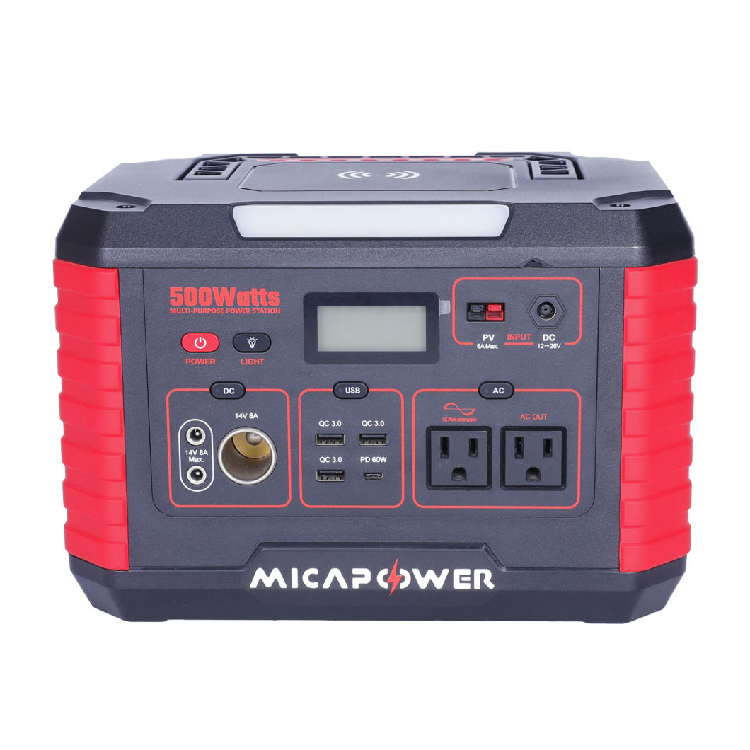CE Un PSE FCC Hot-Sell Power Supply 220V 500W QC3.0 Pd45W Solar Generation Panel 135000mAh Portable Power Station