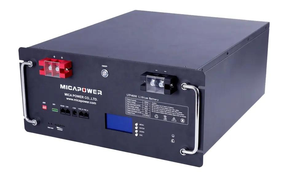 Mica Factory Customized 48V 200ah LiFePO4 Lithium Ion Battery Back Rechargeable Solar Storage System 51.2V 200ah