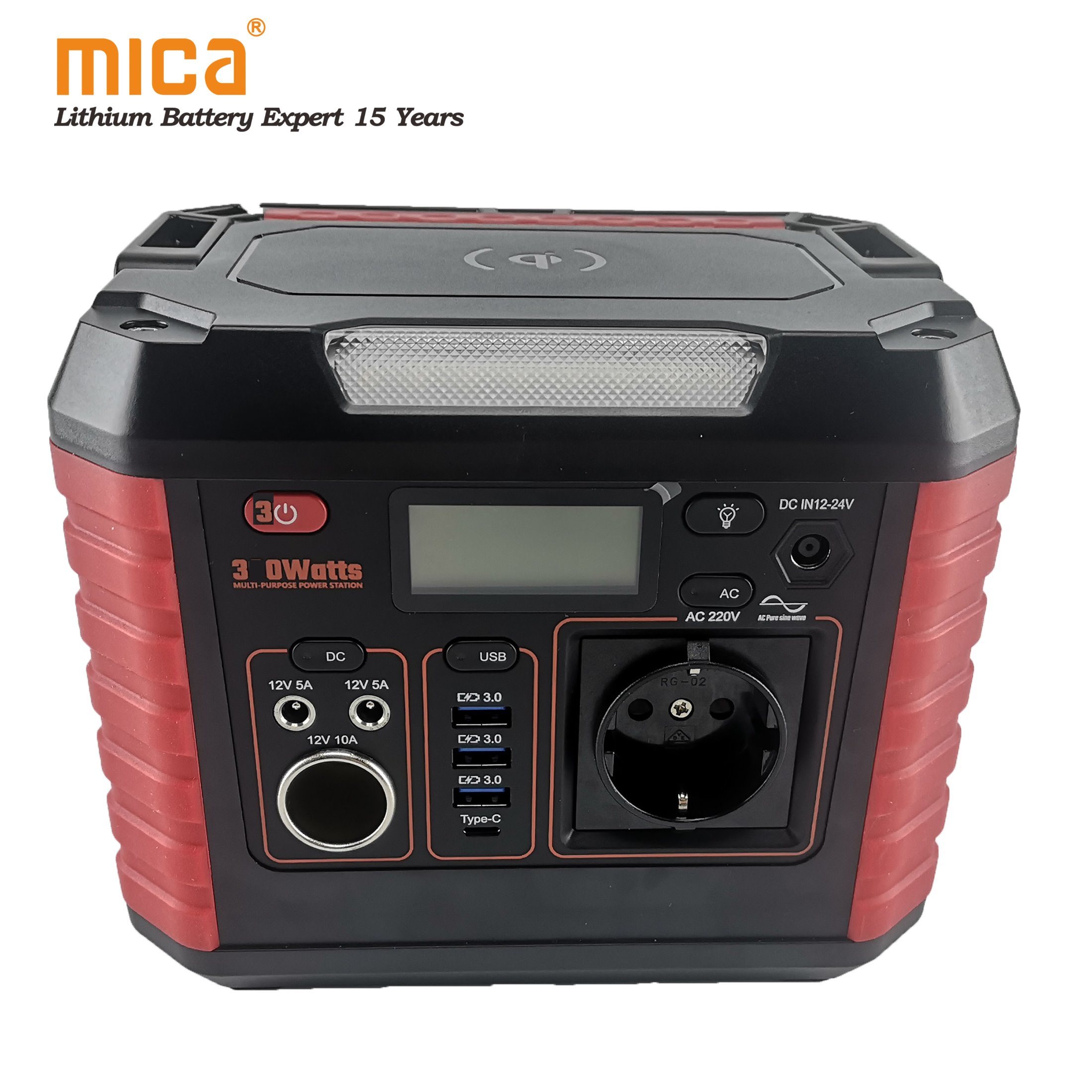 Outdoor 330W LED Portable Energy Storage Solar Battery UPS Power Lithium Iron Phosphate High-Power Emergency Charge Wireless Portable Power Station