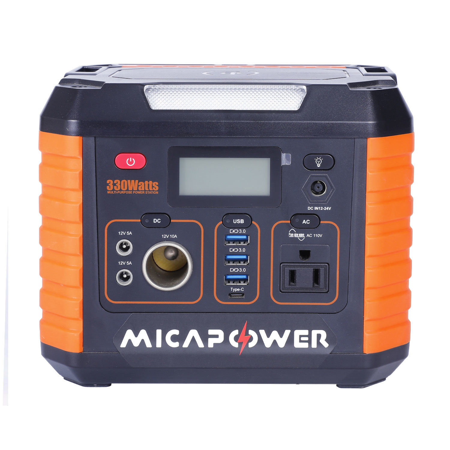 330W 220V 110V Portable Power Station Solar Panel 5W Wireless Charging USB 5V 2A Mobile Tablet Power Bank