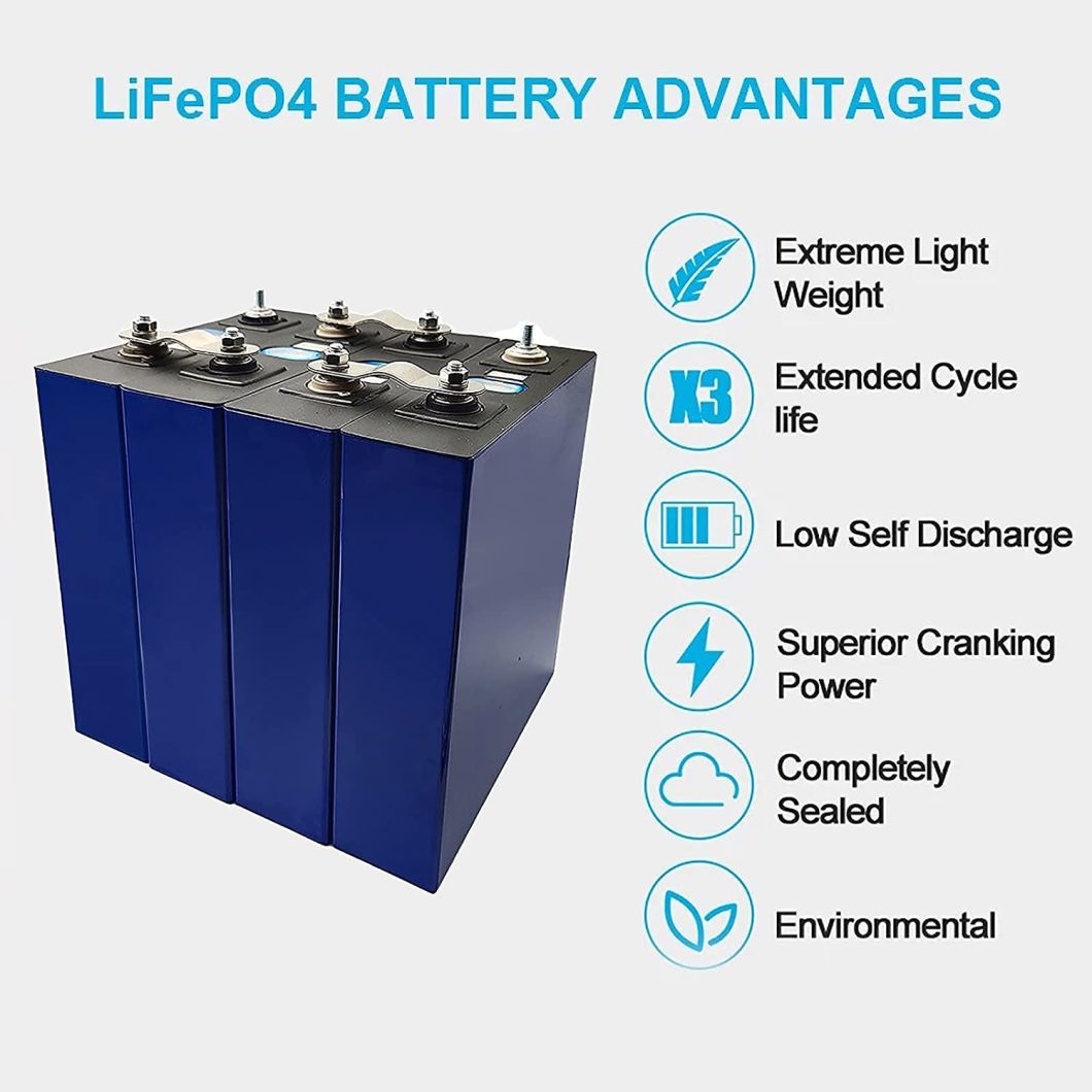 A Grade 3.2V Catl Eve LiFePO4 Lithium Battery Prismatic Cell 3.2V 100ah 200ah 280ah 300ah LFP Battery for Solar Storage System/Golf Cart/E-Bike/Telecom/Hospital
