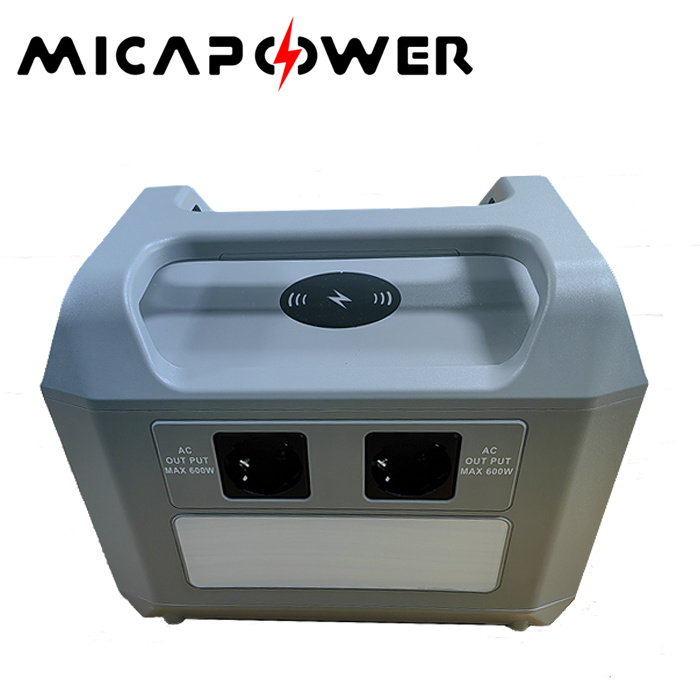 LiFePO4 Battery Gernerator Outdoors 600W Portable Power Station with Wireless Charger Function