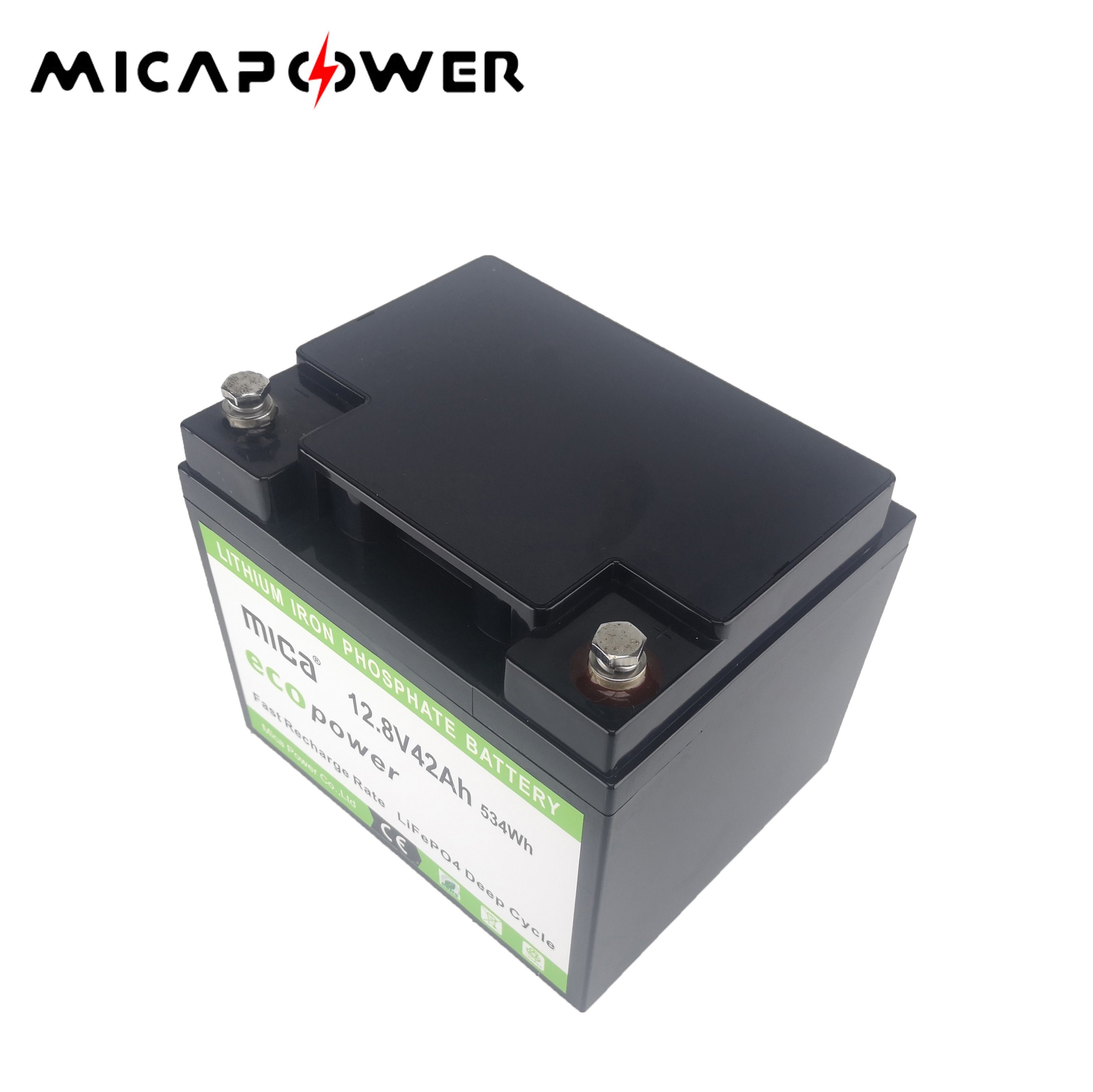 4000 Cyles 12V 40ah Rechargeable 12.8V 42ah LiFePO4 Battery with ABS Case for Solar Light/Gort Cart