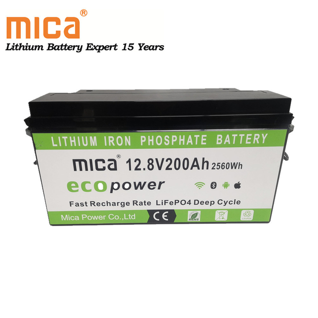 Solar Lithium Ion Battery 12.8V 2560wh 200ah LiFePO4 Lithium Battery Pack for RV Golf Cart