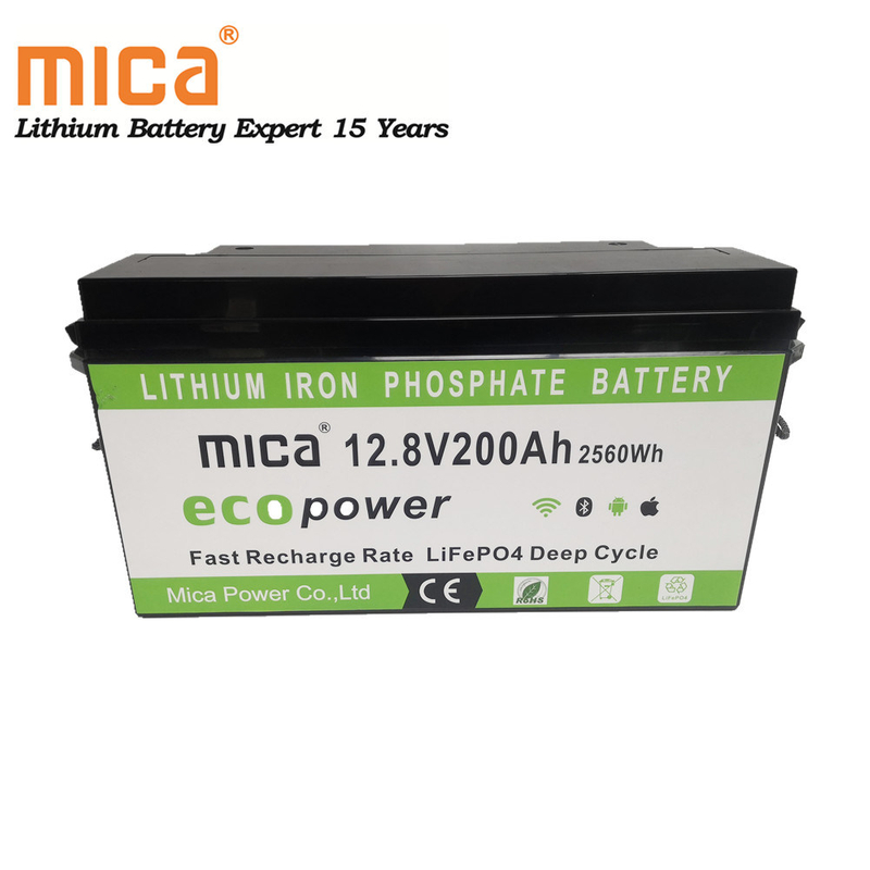 Solar Lithium Ion Battery 12.8V 2560wh 200ah LiFePO4 Lithium Battery Pack for RV Golf Cart