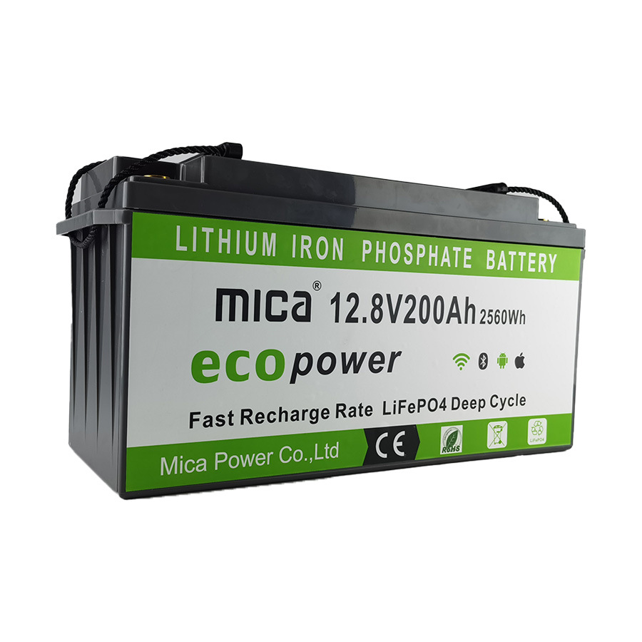 Manufacturer Supply Solar Battery 12V 200ah LiFePO4 Battery Lithium for Solar Energy Storage System Backup Marine Boat Bluetooth Optional