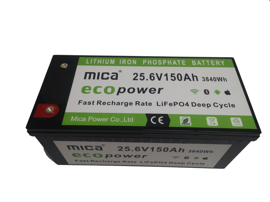 Top10 Factory Mica 24V/25.6V 150ah LiFePO4 Lithium Iron Phosphate Lithium Ion Battery Pack with Over 10 Years History