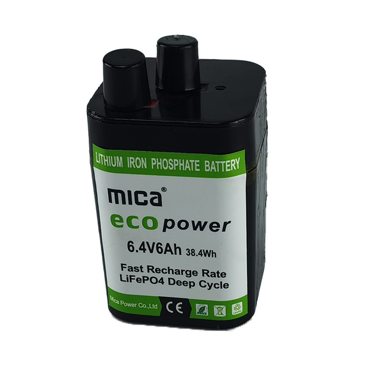 Replacement Alkaline Lead Acid 4r25 6 Volt 6.4V6ah LiFePO4 Battery for Lantern/Hunting/Fishing/Camping/Emergency Lighting/Traffic Lighting