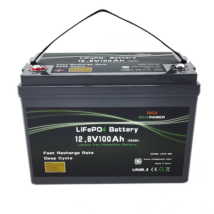 Manufacturer 12V 100ah Deep Cycle Rechargeable Lithium Phosphate Iron LiFePO4 Battery UPS Battery for Solar Energy System Golf Cart Boat Marine with BMS UL CE