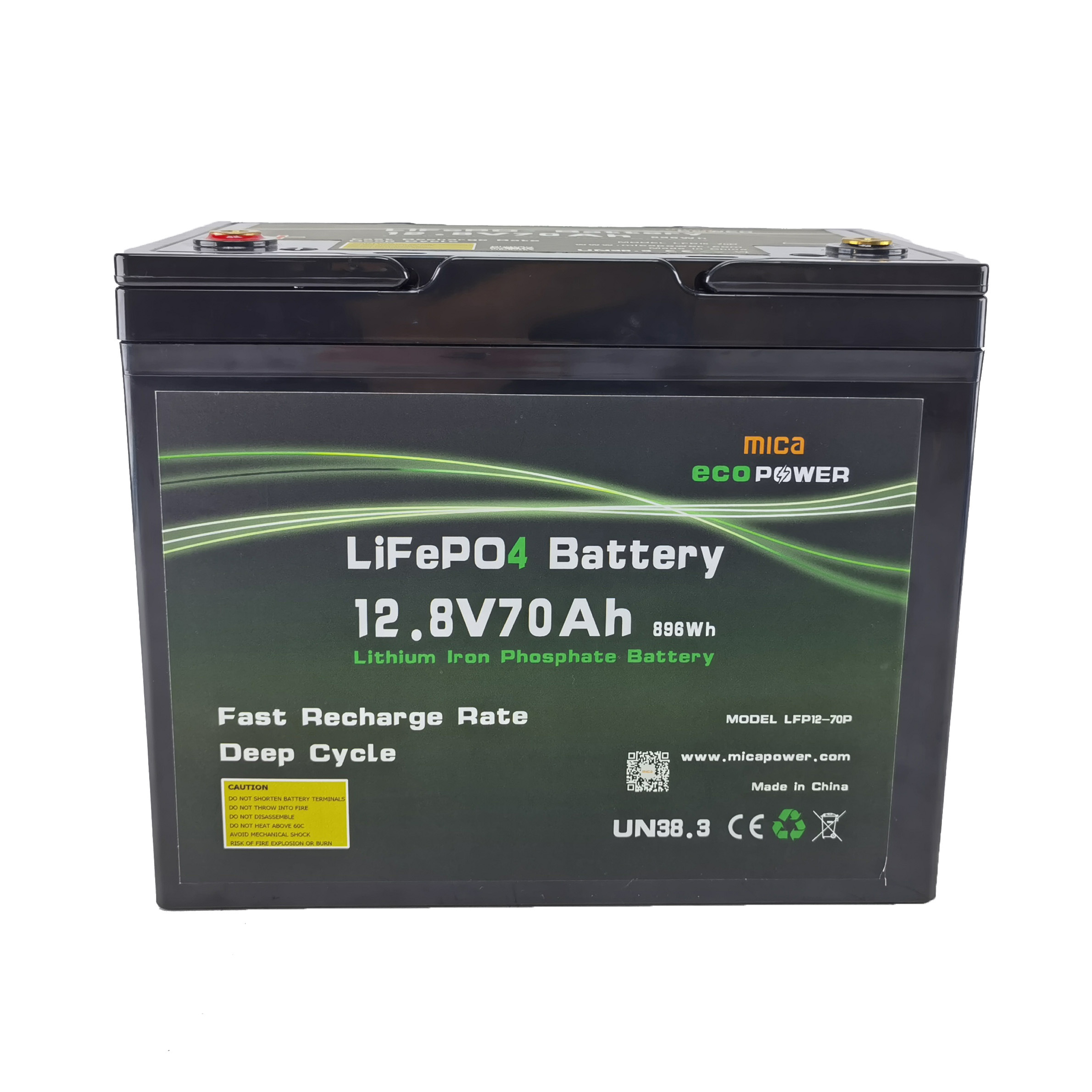 15 Years Life CE/Un38.3 12V 70ah Electric Scooter Agv Golf Cart LiFePO4 Battery Pack 12.8V 70ah