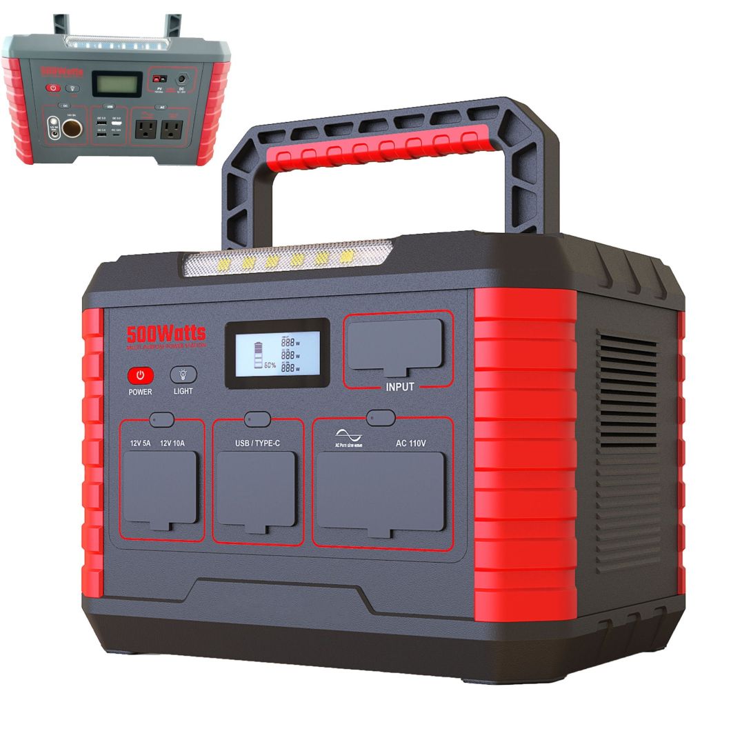 Portable Power Station Explorer 500W 140400mAh Backup Lithium Battery Pure Sine Wave AC Outlet, Solar Generator for Outdoors Camping Travel Emergency