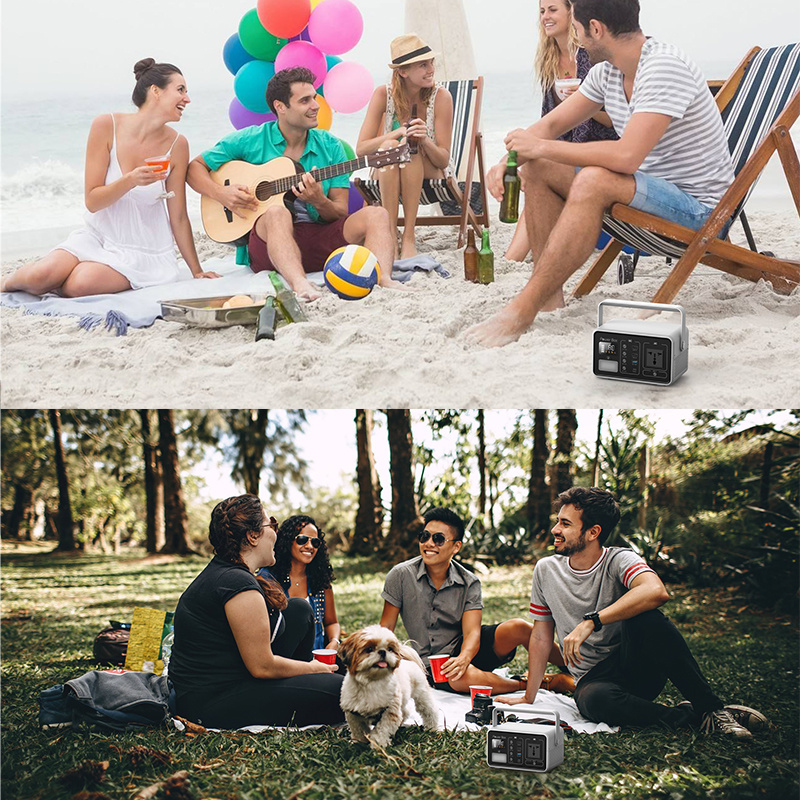 Portable Multi-Function Power Station 200W 60W Connected with Solar Panel for Camping Hunting Fishing Outdoor Mobile Power Bank