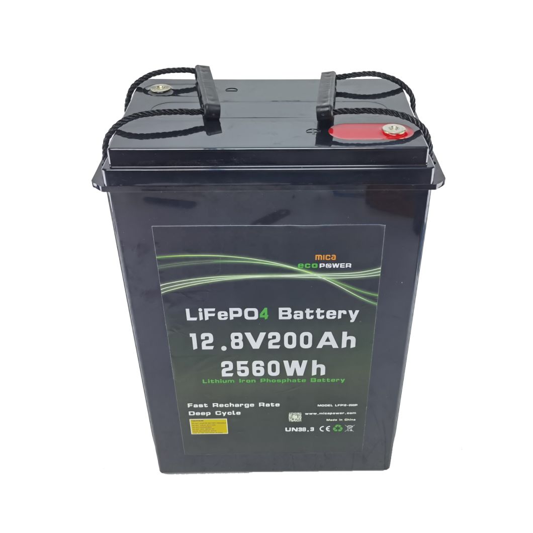 Lithium Ion Phosphate Battery LiFePO4 Battery RV 12.8V 200ah Rechargeable Lithium Ion Battery Pack Included BMS