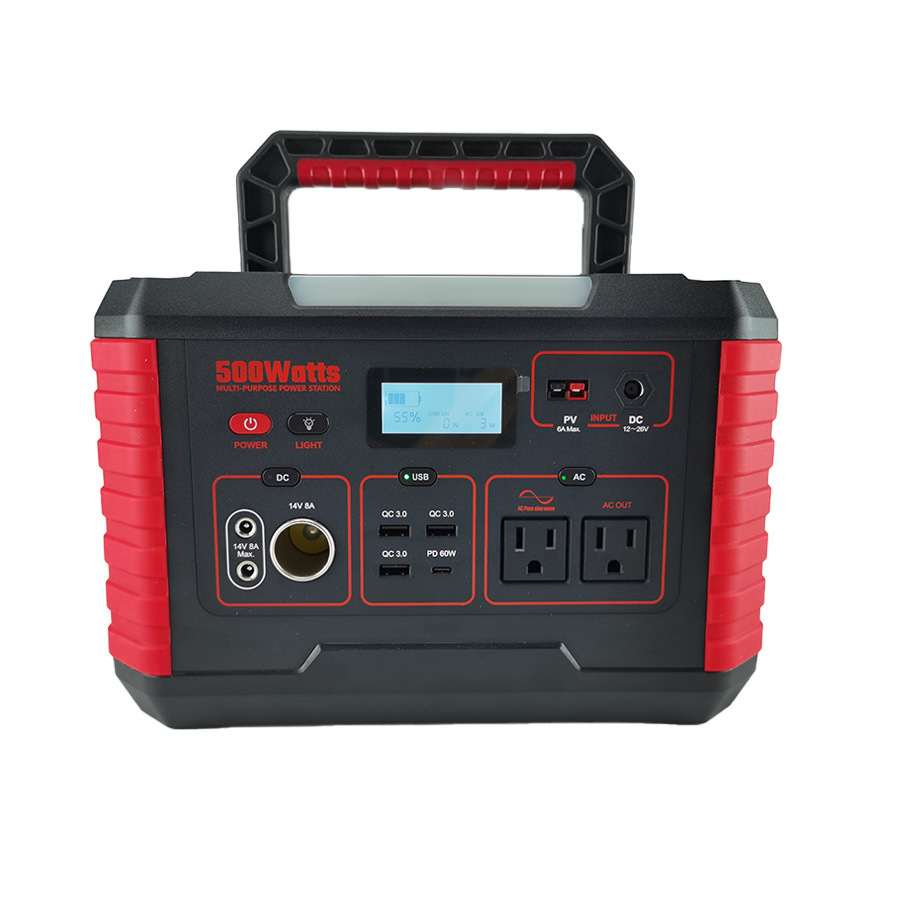 Fast Charging 100W 200W 300W 500W 600W 1000W 2400W Outdoor Emergency Power 220V 500W Portable Power Station with LCD Display