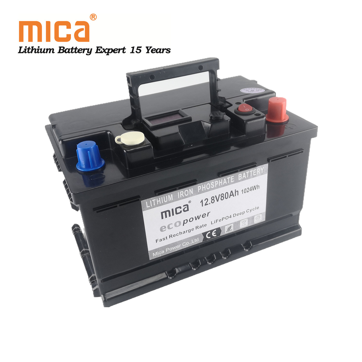 Lead Acid Battery Replacement LED Power Display LiFePO4 12V 80ah Lithium Iron Phosphate Battery