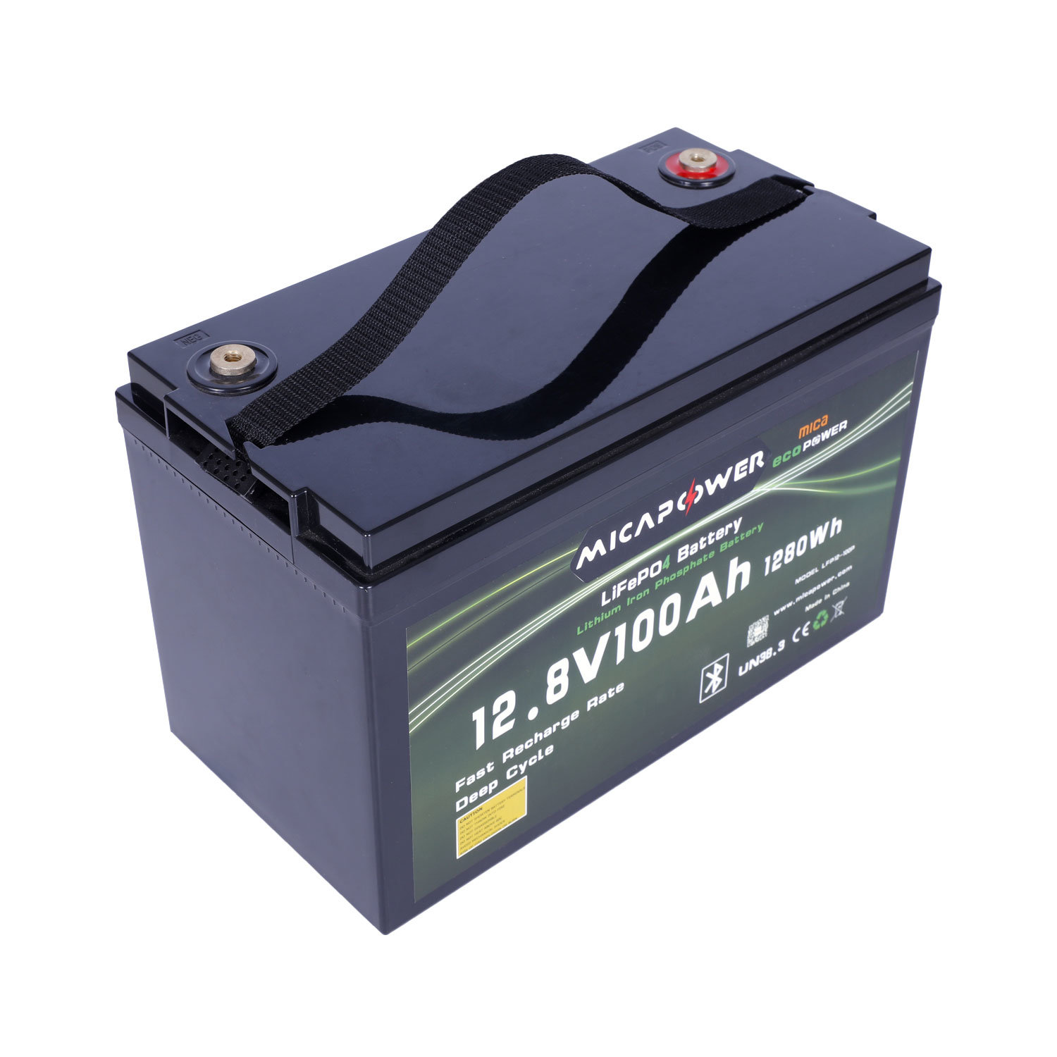 CE CB IEC62619 Saber Solar 12V 100ah Smart Lithium Battery with Management Monitoring System Function BMS LiFePO4 Battery Pack