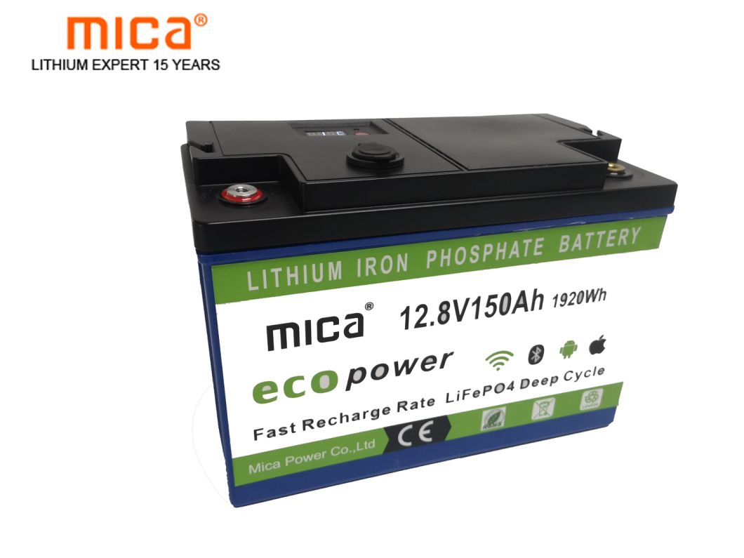 WiFi Rechargeable Deep Cycle Lithium Ion Akku LiFePO4 Battery 12V 150ah