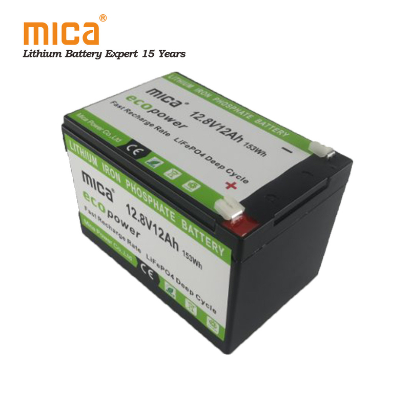 High Quality 12.8V/12V 12ah LiFePO4 Battery Pack Rechargeable with BMS High Quality Long Cycle for Solar Energy System Household Appliance