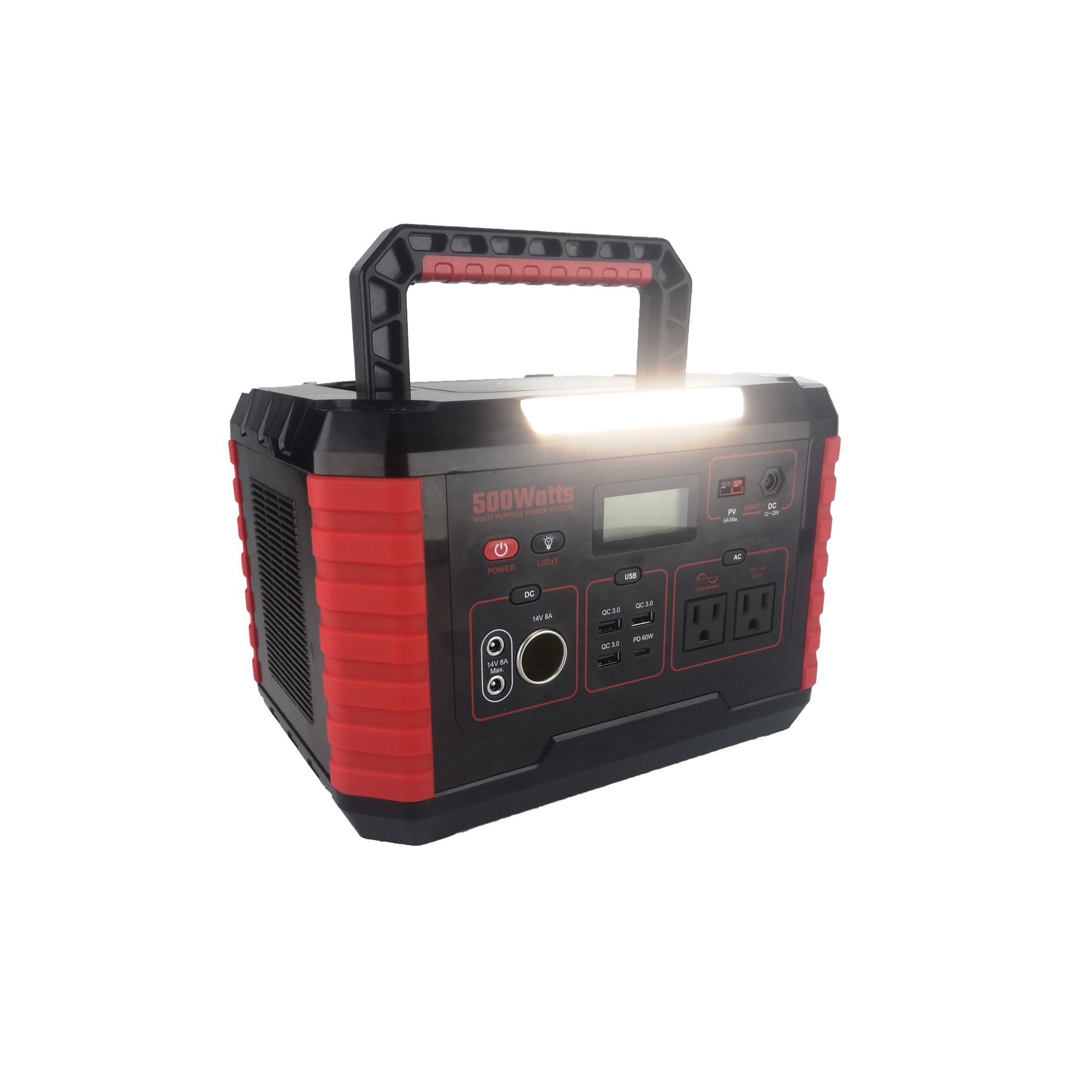 500W 135000mAh Portable AC/DC/USB C Output Power Station Wireless Charging for Camping Home and Outdoor