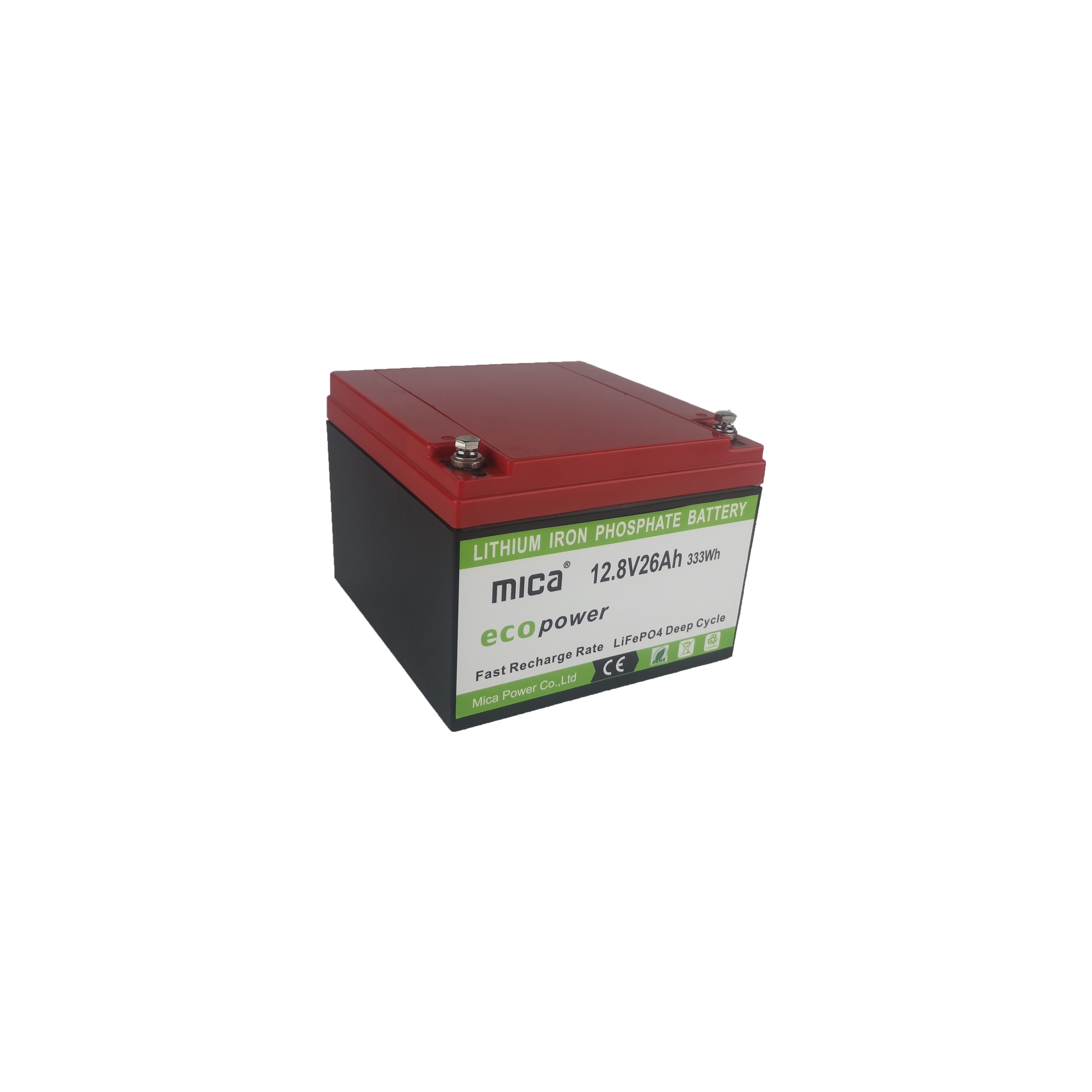 Deep Cycle 12V 26ah Lithium Iron Phosphate LiFePO4 Battery Pack for RV Solar Marine
