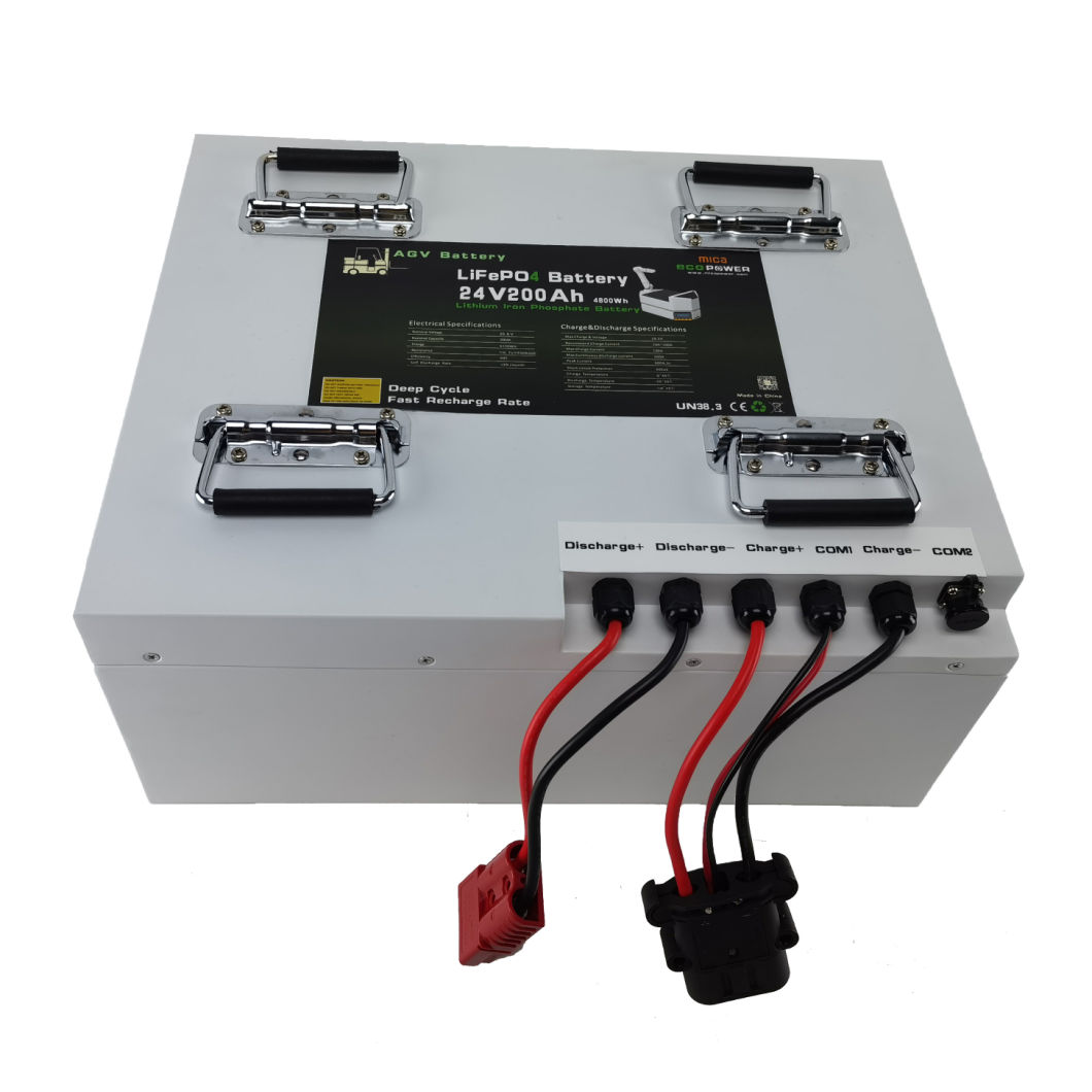 5 Year Warranty CE Un38.3 Deep Cycle Long Life LiFePO4 Battery Pack 24V 200ah Agv Forklift Lithium Battery Pack