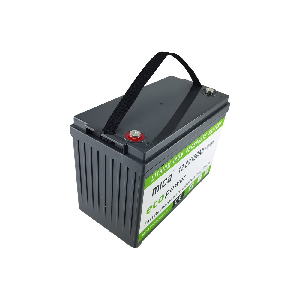 Mica Factory Wholesale Batterie 12.8V 100ah 1280wh Deep Cycle with BMS / CE/ Un38.3/ MSDS Lithium Phosphate Battery for Truck Trailers Solar System