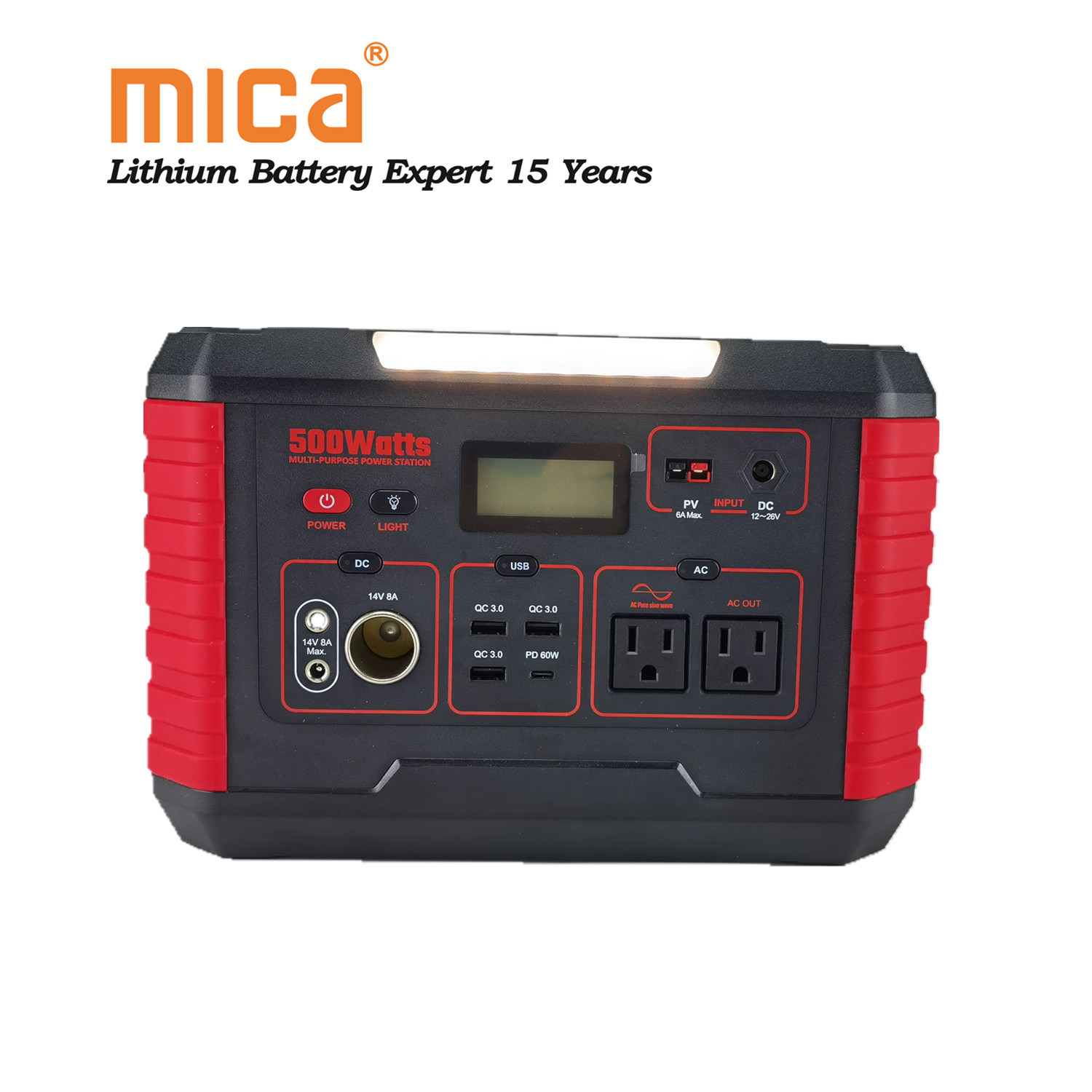 110V AC Lithium Battery 500W Portable UPS Uninterruptible Power Supply