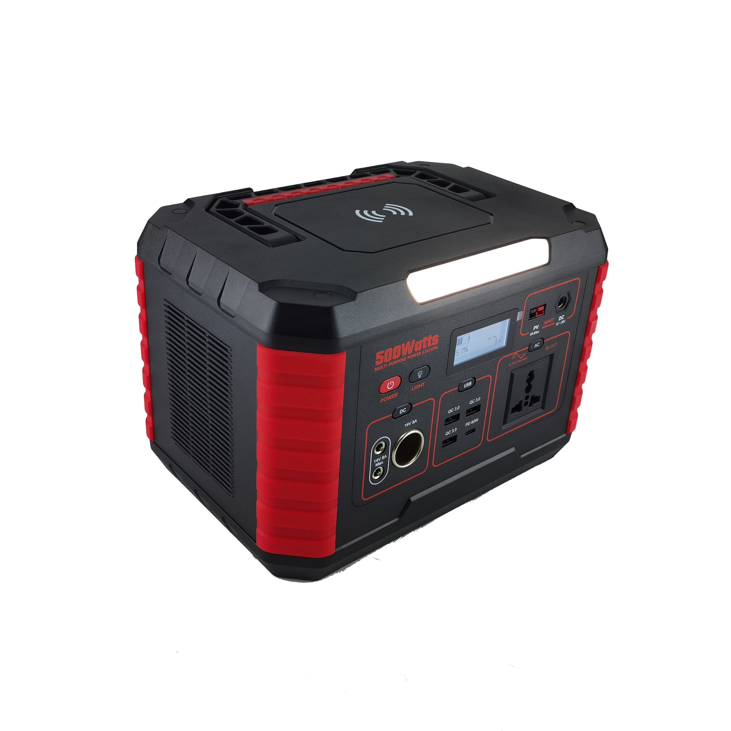 500W 1000W 135000mAh Portable 220V/110V Lithium Ion Battery Solar Power Station Solar Generator UPS for Outdoors Camping Emergency Light