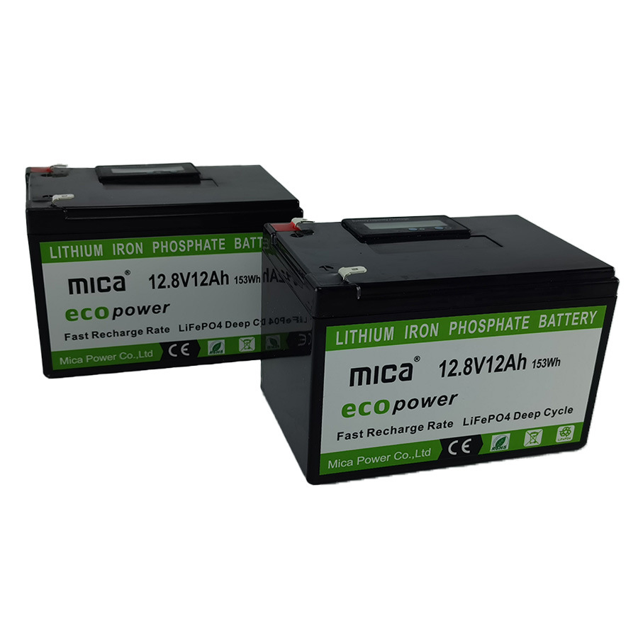 Factory Directly Supply Battery 12V 12ah LiFePO4 Lithium Battery with LED for Solar Energy System Solar Light PV RV