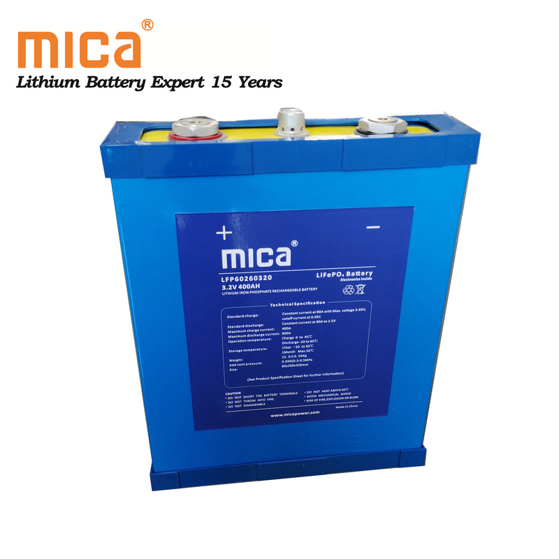 Mica LiFePO4 3.2V 400ah Rechargeable Lithium Ion Cell Solar System Battery Lithium Iron Phosphate Battery Cell