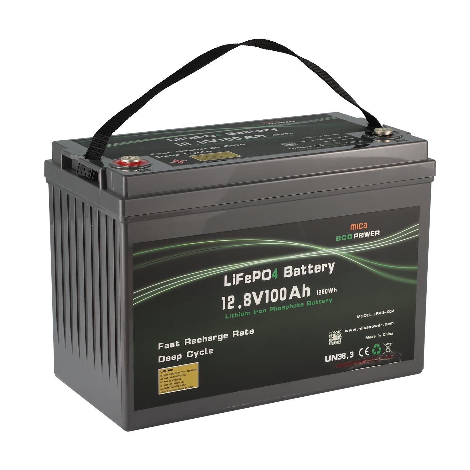 12.8V 1280wh Lithium Battery 100ah LiFePO4 with 100A BMS Over 4000+ Rechargeable Deep Cycles Support in Series/Parallel
