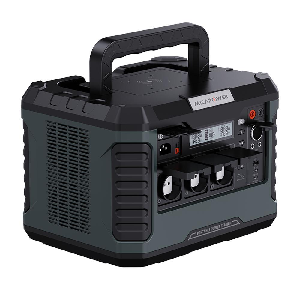 Mica Solar Generator Portable Power Station Camping Home Energy USB Type-C DC AC 1000W Lithium Battery Bank