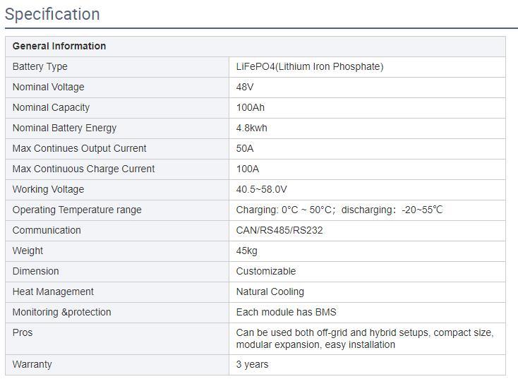 Mica Factory OEM Solar Battery Batterie 48V 100ah 45kg with BMS / CE/ Un38.3/ MSDS Lithium Phosphate Iron Battery for Solar Energy Storage System
